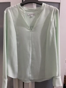 FWM Fenn Wright Manson Turquoise Blue Workwear Blouse Top Size 8 - Picture 1 of 5