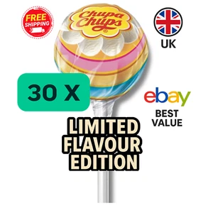 30x Chupa chups lollies VANILLA flavour standard⏳LIMITED FLAVOUR EDITION ⏳ - Picture 1 of 1