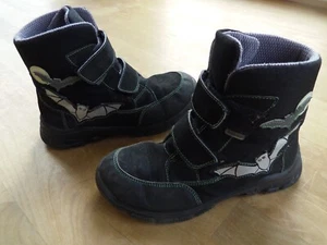 Ricosta Winterstiefel Junge Gr. 35 schwarz Fledermaus Reflektor Blinkies - Bild 1 von 9