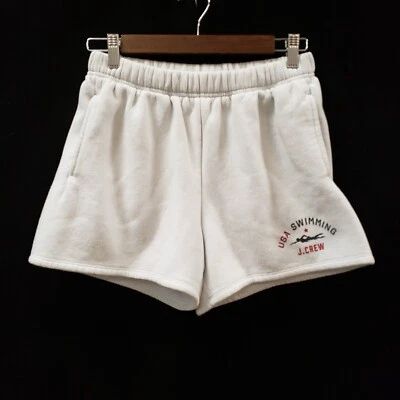 J Crew Womens USA Swimming Sweat Shorts Size XS White High Rise Preppy Lounge - Image 1 of 4