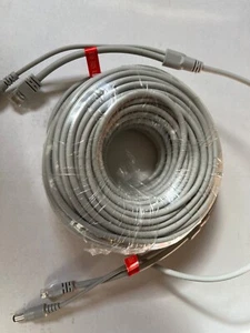 100-ft Ethernet CCTV Cable, Cat 5 RJ45 + 2.1X5.5Mm DC Power Cord, for CCTV Sec - Picture 1 of 2