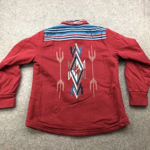 Chaqueta Ariat Mujer Grande Roja Azteca Geométrica Rodeo Western Botón Sherpa - Imagen 1 de 8