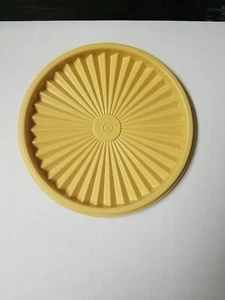 Vtg Tupperware Servalier Round Replacement Lid Seal 808 Harvest Yellow 6 5/8 - Picture 1 of 6