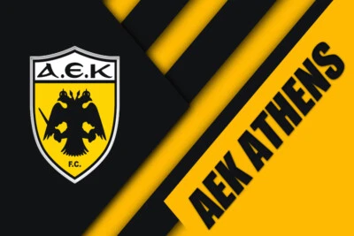 PÓSTER/LIENZO de diseño de material de fútbol AEK Athens Football Club Bundesliga Grecia Foto 1 de 4