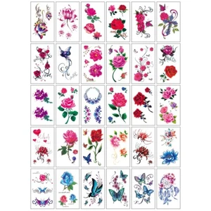 30 Sheets Women Temporary Tattoo Stickers Waterproof Long Lasting Multi Design - Picture 1 of 13
