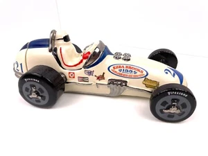 VINTAGE Race Car Sprint Car#21 Ezra Brooks Decanter Whiskey Bottled Hand Painted - Picture 1 of 11