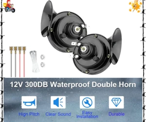 12V Super Loud Horns,300DB Waterproof Double Truck Horns,Car Horn Electric Snail - Picture 1 of 6