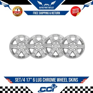 NEW SET/4 17" 6 Lug Chrome Wheel Skins For 2007-2014 GMC Sierra 1500 IMP358X - Picture 1 of 4