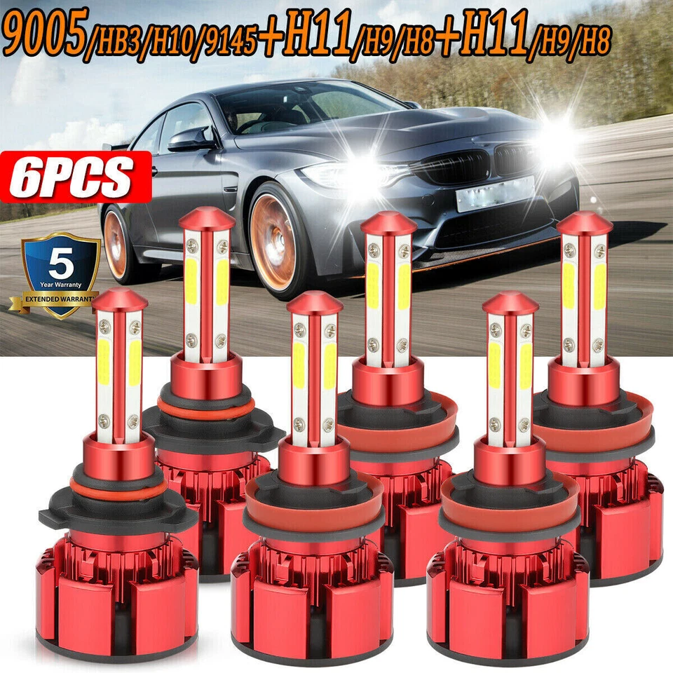 For Toyota Camry 2007- 2014 LED Headlight Bulbs Kit High / Low Beam + Fog Light