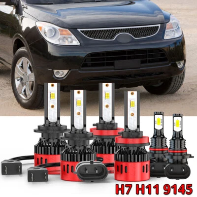 Combo faros LED de haz alto bajo + bombillas antiniebla para Hyundai Veracruz 2007-2011 Foto 1 de 4