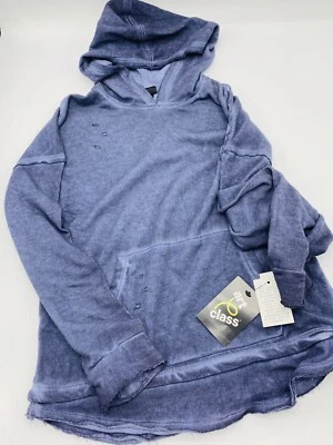 Class Act Distressed Pullover Hoodie Boy M 7/8 Long Sleeve Top Shirt Hooded Gray - Image 1 of 4