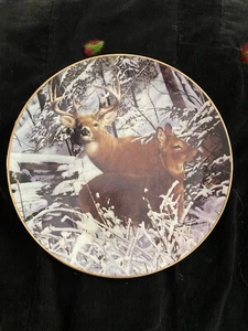 Danbury Mint Plate DEER HUNT WOODS PRIDE OF THE WILDERNESS SNOWBOUND Bob Travers - Picture 1 of 3