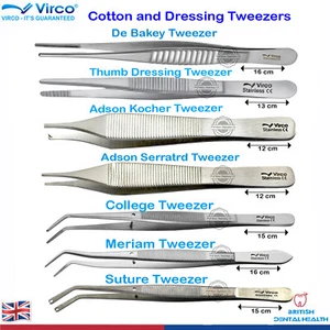 Dental Tweezers, Cotton Tweezers, Dressing Tweezers, Cotton and Dressing Forceps - Picture 1 of 11