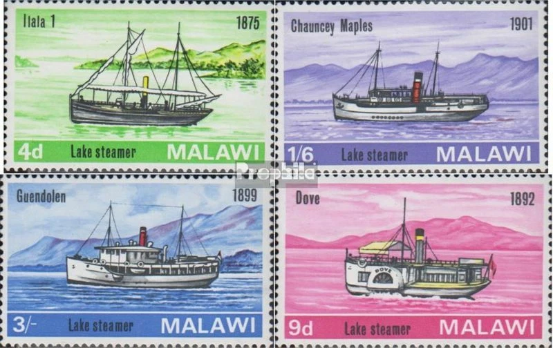 Barcos de vapor antiguos Malawi 64-67 como nuevos/MNH 1967 Foto 1 de 1