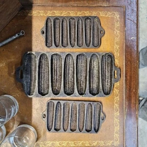 Cast Iron Cornbread Muffin VTG Pans Corn Flower Pattern Multiple Size Lot Of 4 - Picture 1 of 10