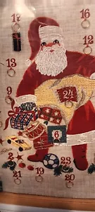 Vintage Anchor Cross Stitch Kit Santa Advent Calendar Wall Hanging NOS Christmas - Picture 1 of 9