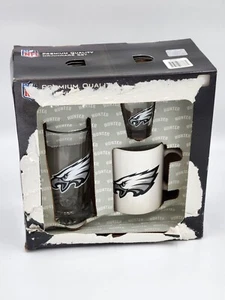 Lizenziertes Philadelphia Eagles NFL Team Logo 3-teiliges Trinkgeschirr-Set weiß - Bild 1 von 1