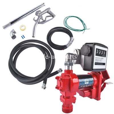 Diesel Gasoline Fuel Transfer Pump 20GPM 12V w/Oil Meter for Gas Diesel Kerosene - Image 1 of 4