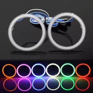 2x 60/70/80mm/85mm/90mm/95mm/100mm/110mm Car COB LED Angel Eyes Halo Ring Light - Picture 1 of 25