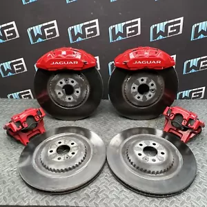 2019-2024 JAGUAR F PACE SVR 5.0L BRAKE CALIPERS & ROTORS FRONT REAR RED SET 67K - Imagen 1 de 21