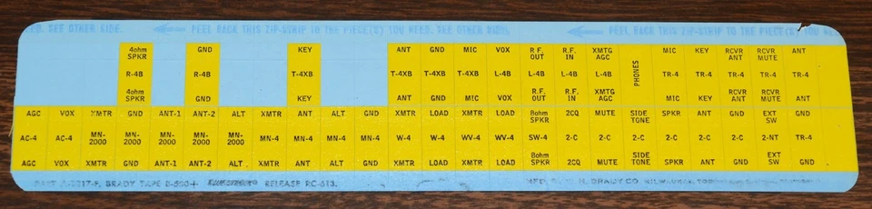 DRAKE CABLE LABEL SHEET for RCA PATCH CORDS (TR-4 L-4B T-4XB R-4B MN-2000) #2 - Image 1 of 1