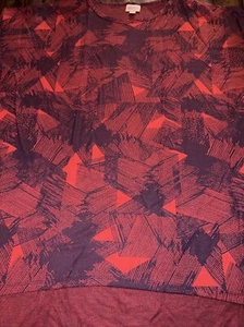 Lularoe Irma Shirt Red Putple Shapes Tunic 2XL 22/24 20/22 XXL 2X Lines 🦄 New - Picture 1 of 13