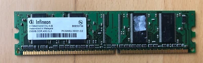 256MB - DDR -SDRAM - PC3200U - Infineon - HYS64D32301HU-5-B - Bild 1 von 2