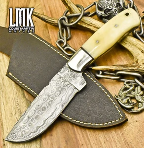 LMK Forged Full Tang Knife Rain Drop Damascus Bone Steel Guard Hunter - Picture 1 of 9