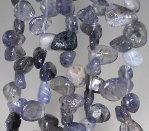 "Cuentas sueltas con chips de piedras preciosas iolita 7-16 mm 7,5" - Imagen 1 de 4