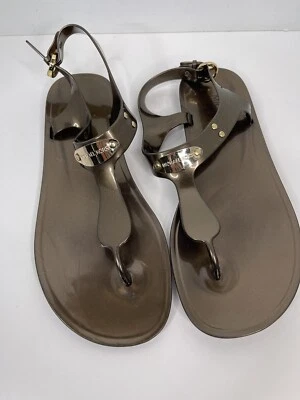 Sandalias de gelatina metálicas MK para mujer bronce talla 7,5-8 diosa de la playa Foto 1 de 4