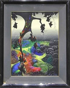 EYVIND EARLE "crimson gold" Signed Numbered ED87/200 Silkscreen excellent  - Picture 1 of 6