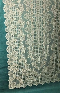 Lattice Roses Ecru Lace Tablecloth 60" x 116" Diningroom Wedding Banquet - Picture 1 of 7