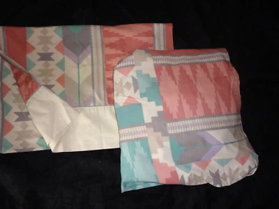 JUEGO DE SÁBANAS DOBLES Y ESTUCHE VINTAGE CAÑÓN TURQUESA TERRACOTA SUROESTE (2P) Foto 1 de 4