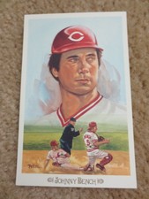 Perez Steele Celebration Hall of Fame Postcard Johnny Bench Reds