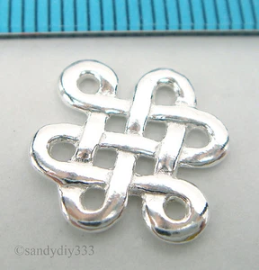 1x BRIGHT STERLING SILVER CELTIC FORTUNE CHANDELIER CONNECTOR SPACER BEAD #072 - Picture 1 of 2