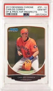 2013 Bowman Chrome #TP-10 Carlos Correa Astros DP & Pros. Top Prospects PSA 10 - Picture 1 of 3