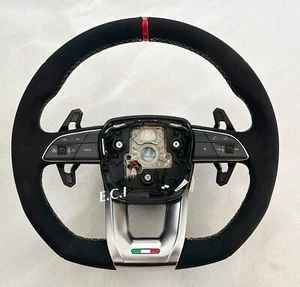 GENUINE LAMBORGHINI URUS NEW ALCANTARA PERFORMANTE HEATED STEERING WHEEL YELLOW - Picture 1 of 3