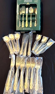 Neu im Karton Versailles Hampton Silberschmiede 24 KT vergoldet 20 Teile VERS Besteck Abendessen - Bild 1 von 8