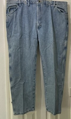 Cabelas Jeans Mens 48 Blue Denim Straight Leg Light Wash  Outdoor Gear 48x29 - Image 1 of 4