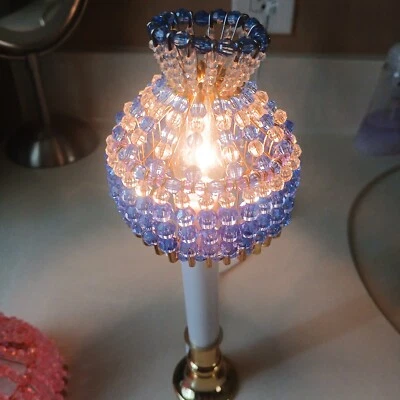 Blue & White Window Nightlight Lampshade Homemade Foto 1 de 2