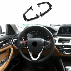 ABS Carbon Fiber Steering Wheel Switch Cover for BMW 5 Series 2018-2022 - Foto 1 di 11