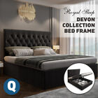 Royal Sleep Devon Queen Bed Frame Gas Lift Storage Solid Base Platform Black