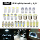 28 Pcs/Set Car Interior Accessories LED Light Bulbs T10 License Plate Lamp
