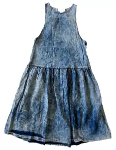 VTG A Pea In The Pod Maternity Cotton Denim Jean Button Tank Pregnancy Dress S-M - Picture 1 of 9