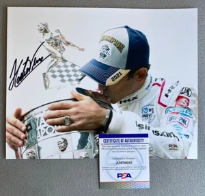 2021 INDIANAPOLIS 500 HELIO CASTRONEVES AUTOGRAPH 8x10 VICTORY PHOTO PSA AM76055 - Picture 1 of 1