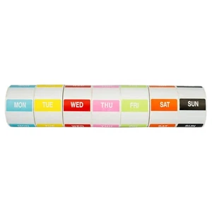 DAY OF THE WEEK Labels - (56) Roll Combo Pack (500 Labels/Roll - (8) Rolls/Day) - Picture 1 of 9
