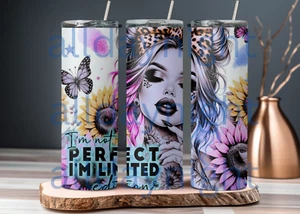 Neu 20 Unzen Becher, Tatted Baddie Collection "Im not perfect" Tattoo Sonnenblume - Bild 1 von 3
