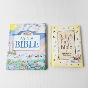 2x First Bible Book Bundle Lot Children's Baby Hardcover Illustrated Colour 