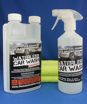 Makes 10 X 500ml Bottle Refills Waterless Car Wash Wax  Spray Wipe & Shine Kit • 13.99£