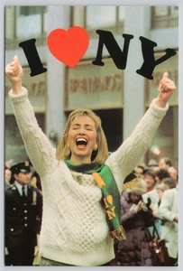 Postkarte Außenministerin Hillary Rodham Clinton I Love Heart New York 2000 - Bild 1 von 2